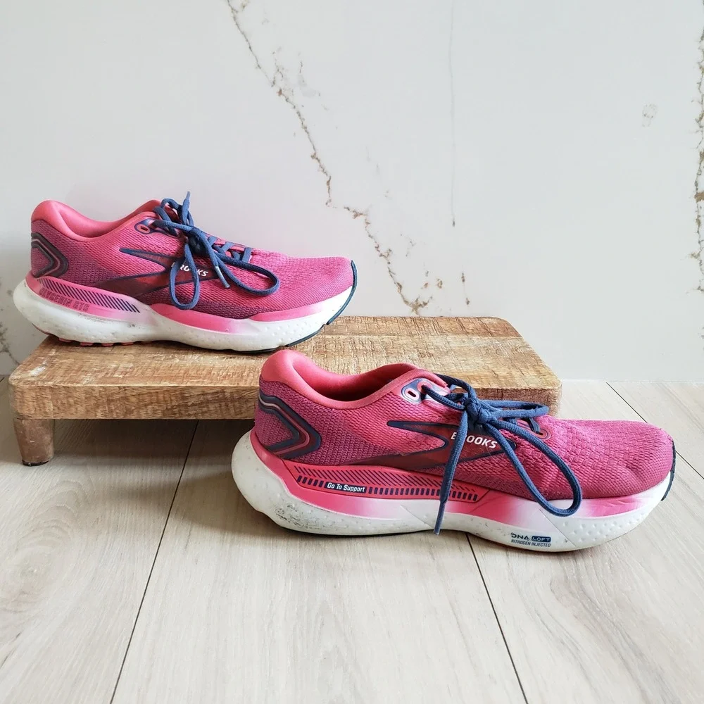 Brooks Running Shoes Womens 9.5 Pink Black Glycerin GTS 21 Adrenaline GTS 23 Lot